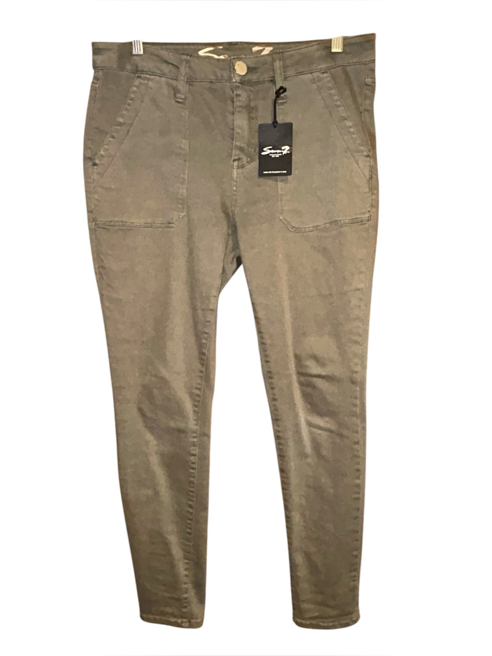 Seven7‎ Utility Ankle Skinny Jeans Women Size 6 Agave Green Stretch Pants NWT